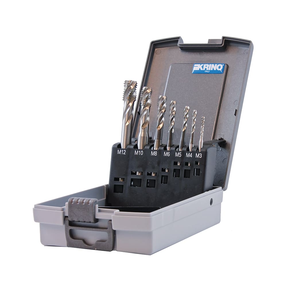 KRINO - ASSORTIMENTO MASCHI A MACCHINA, SCANALATURE DESTRE 35°, IMB. “C”, FILETTARE METRICA ISO ABS HSS-CO 5% DIN371C+376C 35°