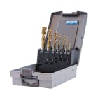 KRINO - ASSORTIMENTO MASCHI A MACCHINA IN HSS-CO RIVESTITI AL TiN, FILETTARE METRICA ISO A PASSO GROSSO HSS-CO+TiN DIN371B+376B 35°