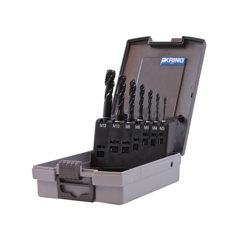 KRINO - ASSORTIMENTO MASCHI A MACCHINA CON ANELLO BIANCO PER UTILIZZI SPECIALI HSS-CO 5% 3-12 371-376 40°