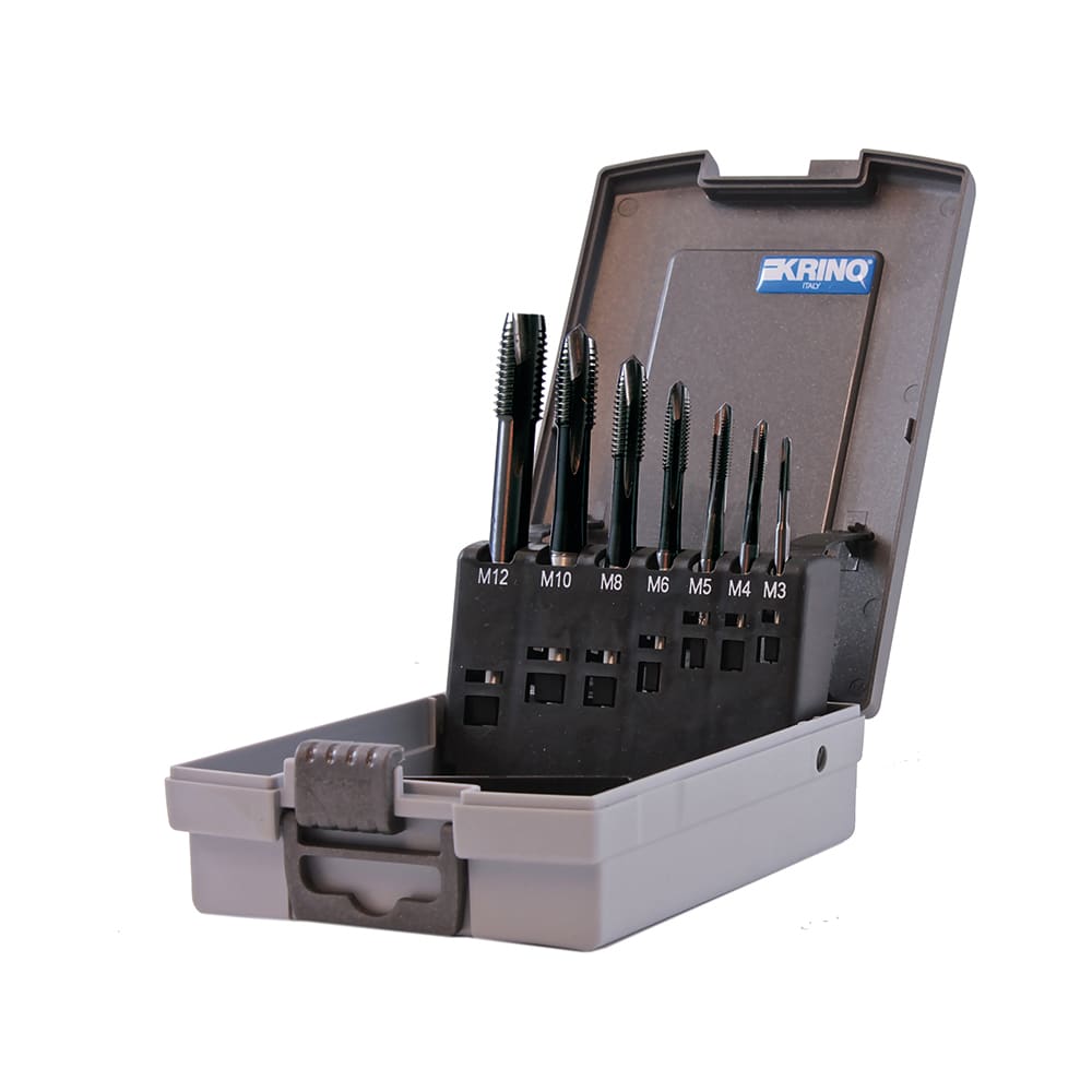 KRINO - ASSORTIMENTO MASCHI A MACCHINA UNIVERSALI, FILETTATURA METRICA ISO A PASSO GROSSO HSS-CO VAPO M3-12 DIN371-376