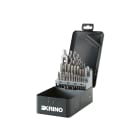KRINO - ASSORTIMENTO FILETTATURA SCATOLA METALLICA HSS SINISTRI M3-12+PUNTE 29PZ
