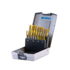 KRINO - ASSORTIMENTO A FILETTARE IN HSS-G IN ASTUCCI DI METALLO E ABS - HSS-G+TiN M3-12