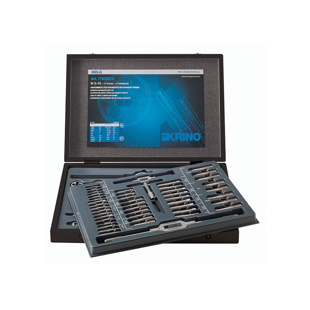 KRINO - ASSORTIMENTO FILETTARE CASSETTA LEGNO HSSG SINISTRI G 1/8-1'