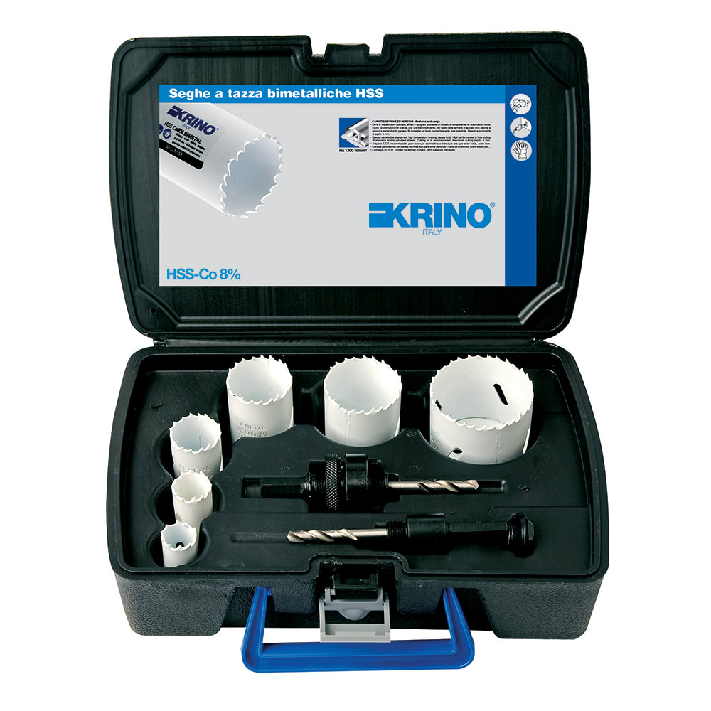 KRINO - ASSORTIMENTO SEGHE A TAZZA BIMETALLICHE HSS-CO 8% Kit per elettricisti 16-51
