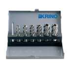 KRINO - ASSORTIMENTO FRESE A CAROTARE IN HSS-G CON ATTACCO WELDON PER MACCHINE A SUPPORTO
MAGNETICO E TRAPANI A COLONNA CON ATTACCO MORSE 12-22