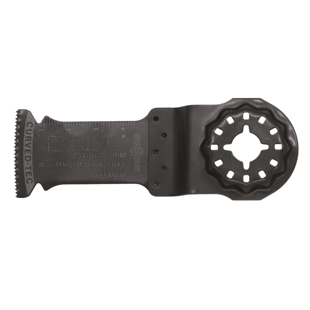 KRINO - ACCESSORI PER UTENSILI MULTIFUNZIONE AD OSCILLAZIONE Bimetal Curved TECH Applicazioni LEGNO/CHIODI, ALLUMINIO, PLASTICA BOSCH® AIZ32APB Attacco Starlock®