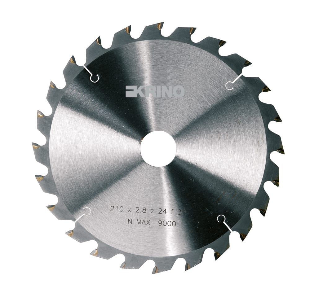 KRINO - SEGHE CIRCOLARI PER LEGNO CON DENTI IN METALLO DURO PER SEGATRICI PORTATILI Numero di denti 24 Diametro in mm 150 Diametro foro in mm 20 Spessore dentatura in mm 2.5