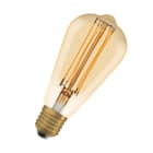 LEDVANCE - Vintage 1906 LED CLASSIC SLIM FILAMENT EDISON DIMMABLE 5.8W 822 Gold E27, Luce calda, 230V, Alfanum. 1906LEDISOND5,8W/822230VFILGDE27FS1OSRAM LED091063