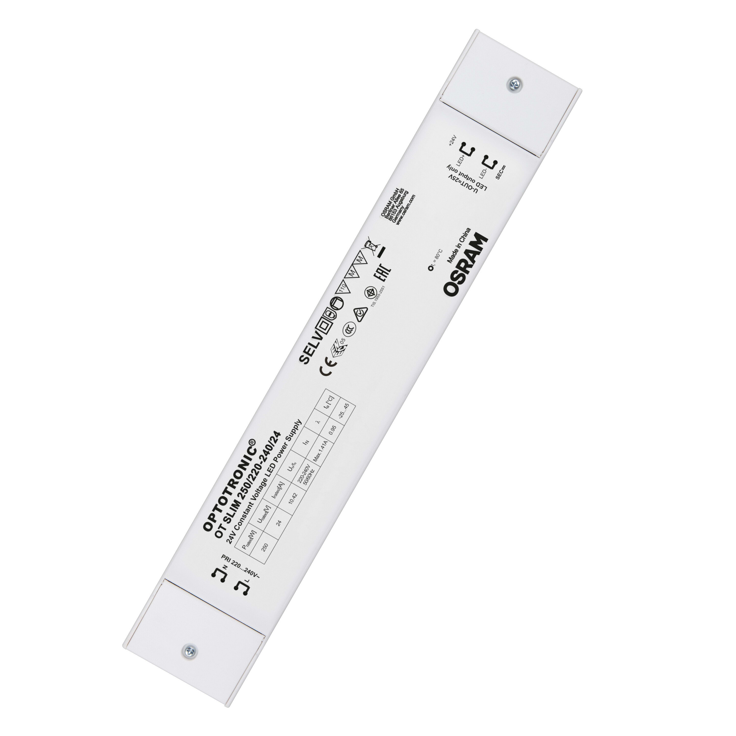 LEDVANCE - Alimentatore CV 24V 250/220-240/24, OT SLIM 250/220-240 UNV1, OSRAM