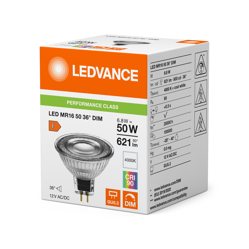 LEDVANCE - Faretto LED, 6.8W, 940 GU5.3, Riflettore LEDV