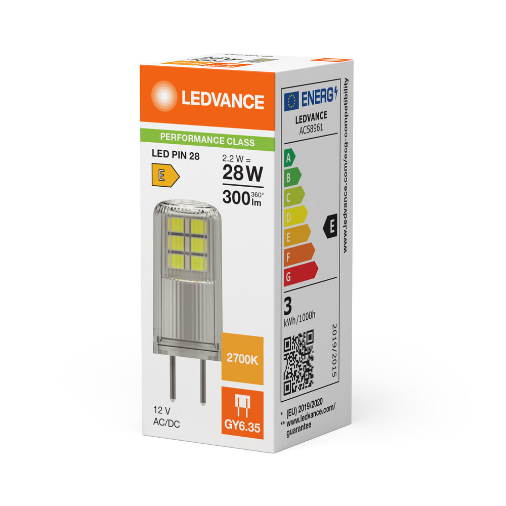 LEDVANCE - Lampadina LED 2.2W 827, GY6.35, 12V, Bianco Caldo
