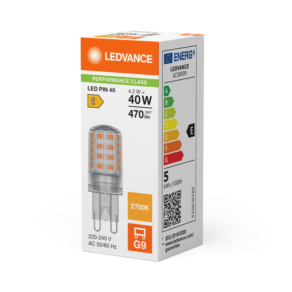 LEDVANCE - Lampadina LED, 4.2W, 827, G9, Bianco Caldo