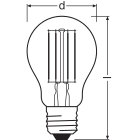 LEDVANCE - Lampadina LED Classica Dimmerabile, 7.5W/4000K, CRI 90, E27, 230V - Alfanum. LEDCCLA75D, 7.5W/940, 230V, FIL E27FS1LEDV