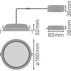 LEDVANCE - Downlight Alu Emerg. DN150 14W/6500K, 3H Autonomia, Bianco