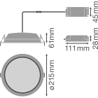 LEDVANCE - Downlight Alu Emerg. DN200 25W/6500K, 3H Autonomia, Bianco, LEDV