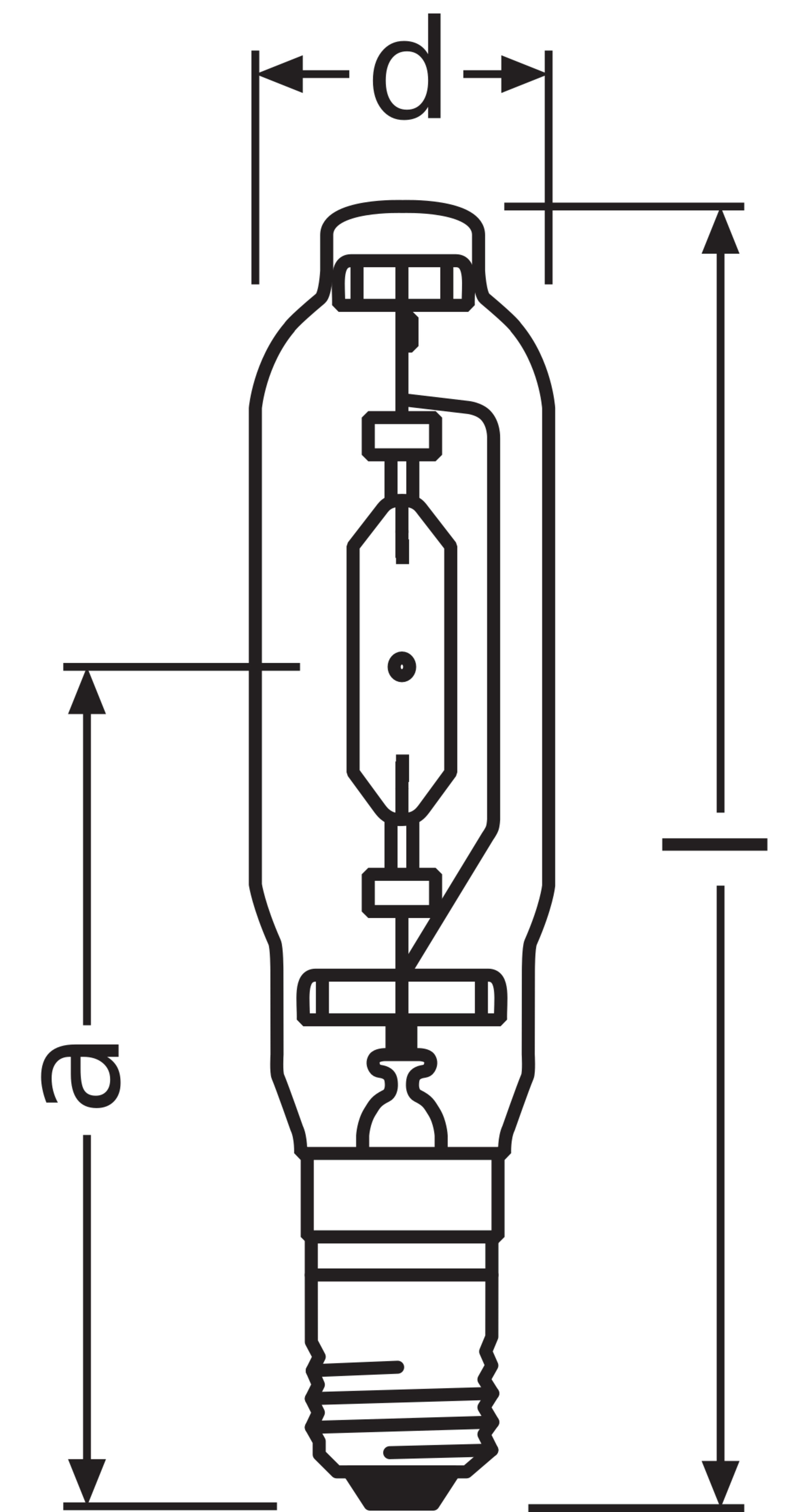 LEDVANCE - Lampada HQI-T 1000W/D E40 RWL1, Osram - Powerstar HQI-T 1000-2000W, 1000W/D