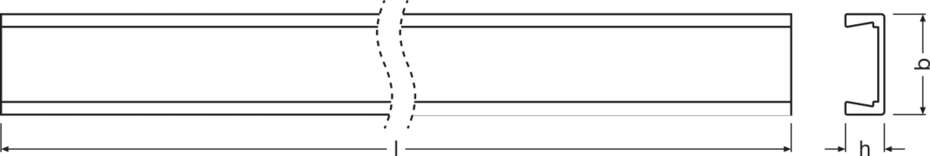 LEDVANCE - Profilo LEDV per strisce LED, Alfanum. PF02/U/16X5/10/1