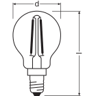 LEDVANCE - Lampadina LED, 2.5W, 827, E14, Bianco Caldo