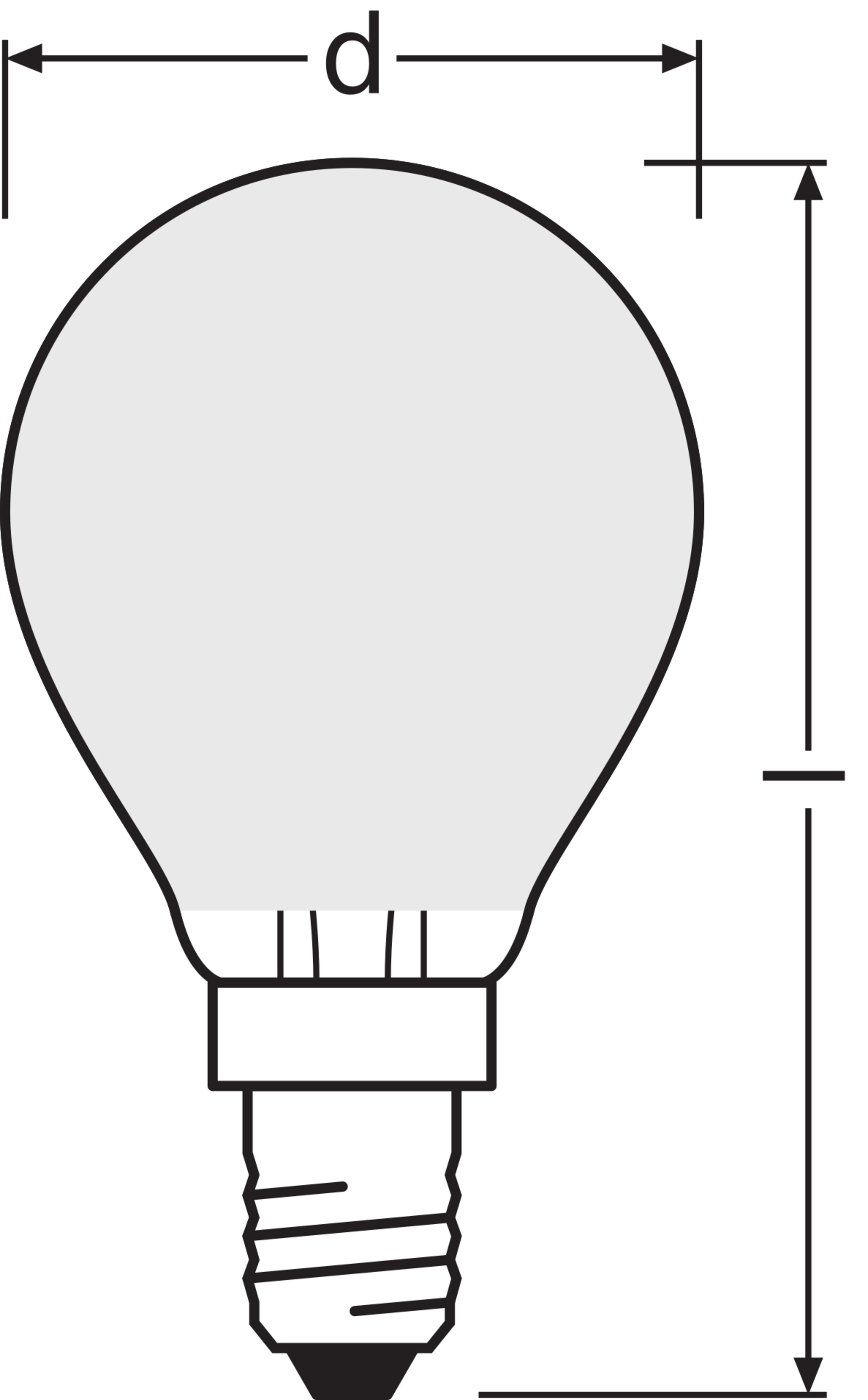 LEDVANCE - Lampadina LED, Classe Energetica P, Dimmerabile, 2.9W 827, Attacco E14