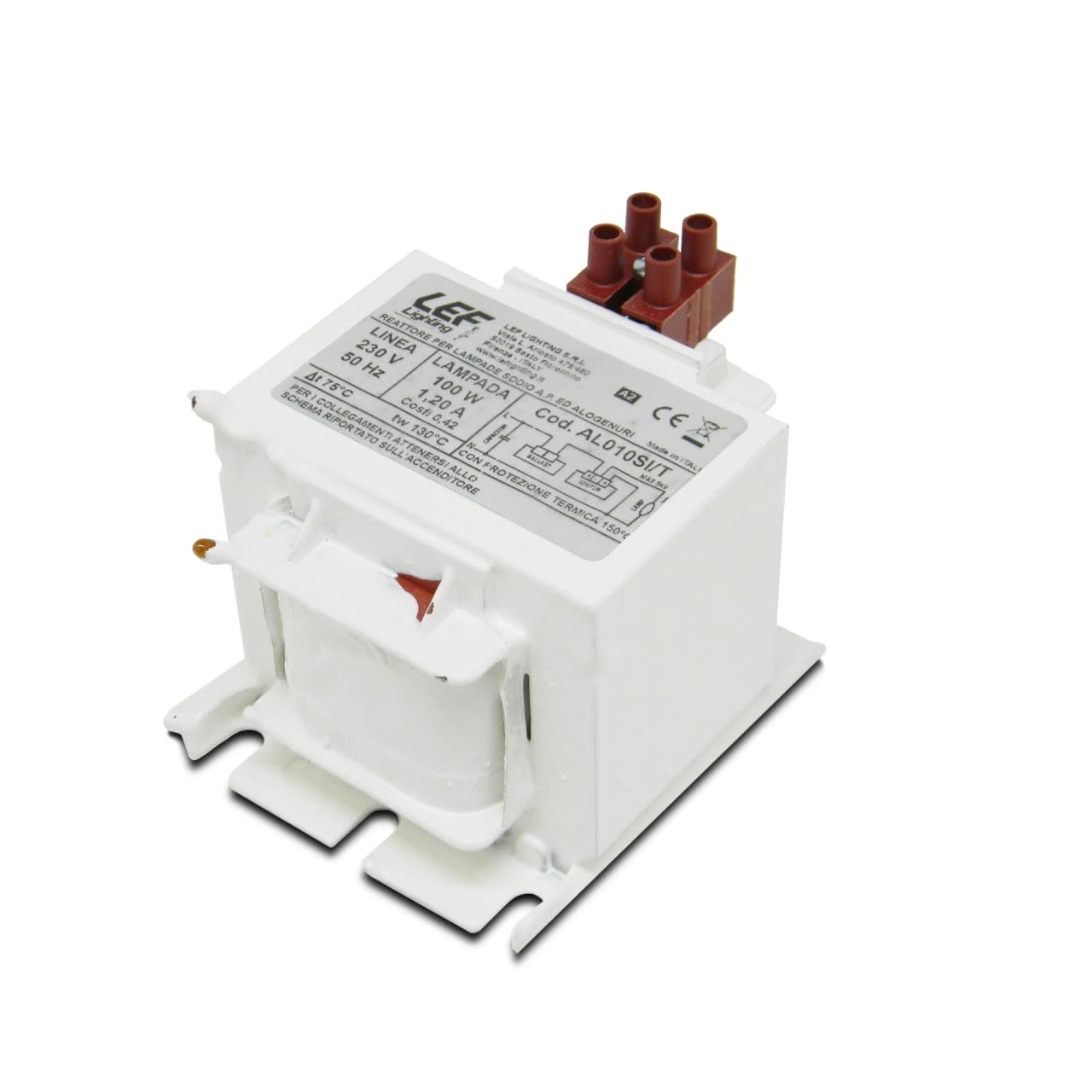 LEF LIGHTING - REATTORE ELETTROMECC.CON TERM. PER LAMPADE A SC. SODIO A.P.(S)/IODURI 100W 1,2A