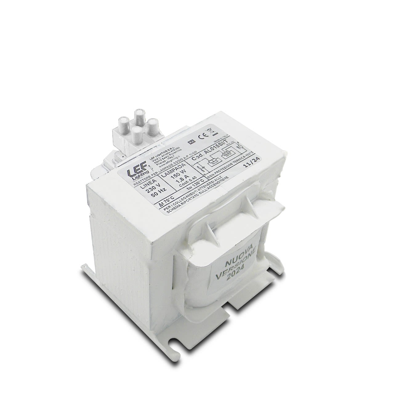 LEF LIGHTING - REATTORE ELETTROMECC. CON TERM.PER LAMP.SC. SODIO A.P. (S) E IODURI 150W 1,8A