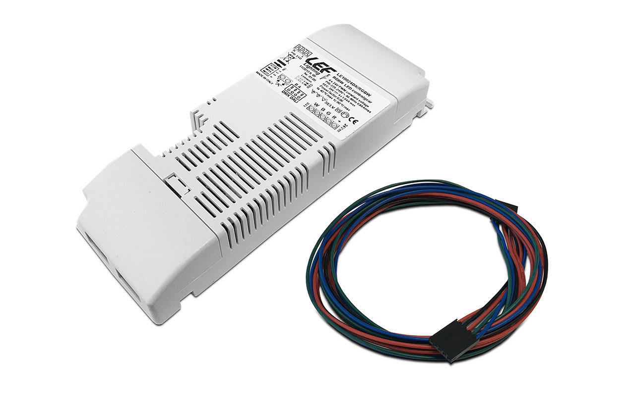 LEF LIGHTING - ALIMENTATORE LED TENSIONE COSTANTE 24Vdc 100W IP20 4 CANALI DIMMERABILE DALI/PU LE10024DX/RGBW