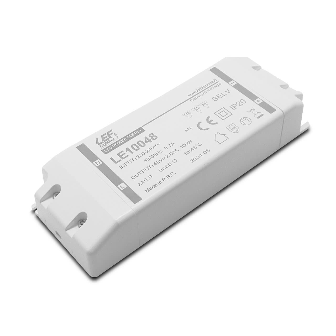 LEF LIGHTING - ALIMENTATORE LED TENSIONE COSTANTE 100W 48Vdc IP20 ON/OFF