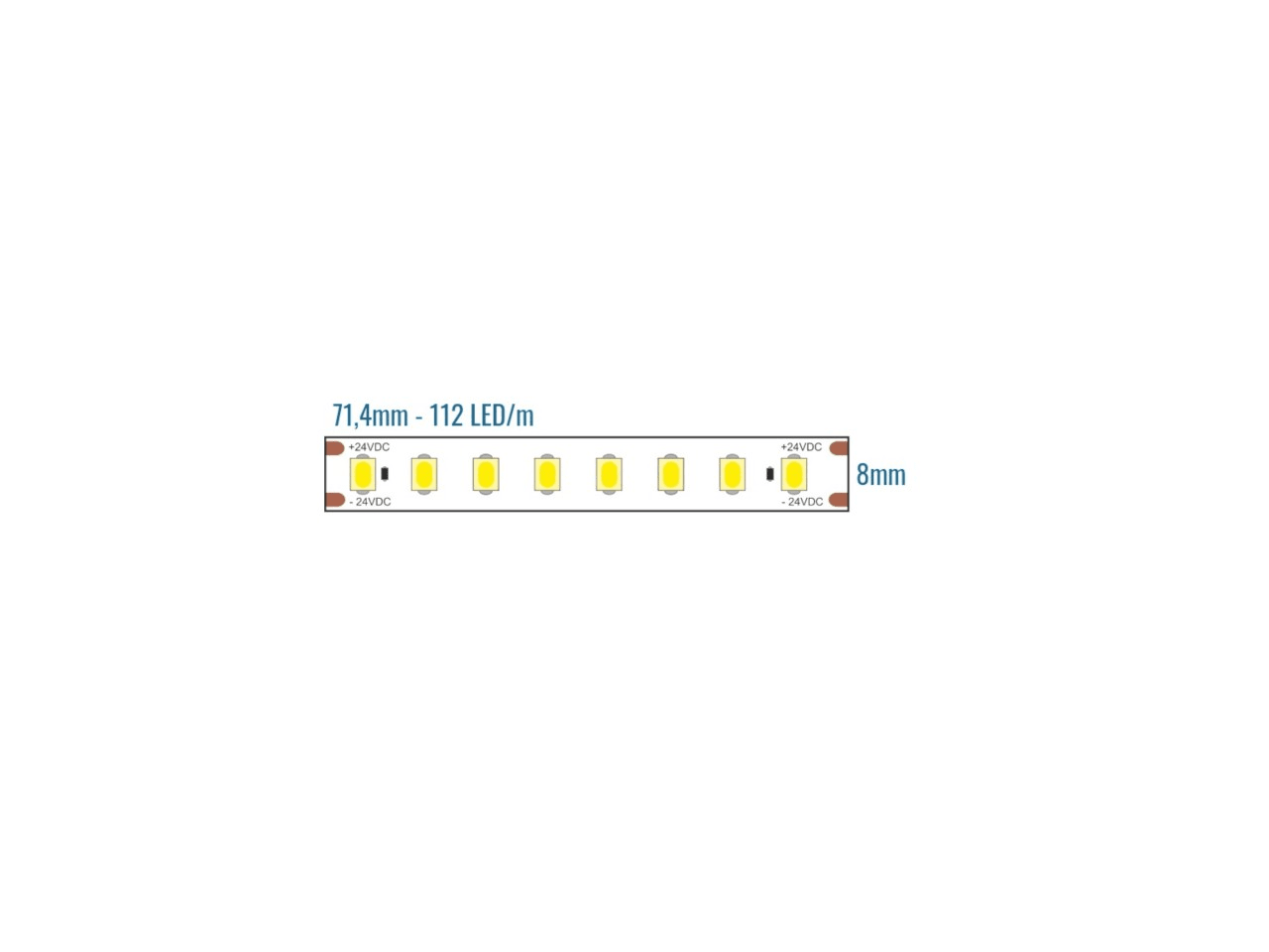 LEF LIGHTING - STRIP LED 2835 24V 10W 4000°K 1120LM IP20