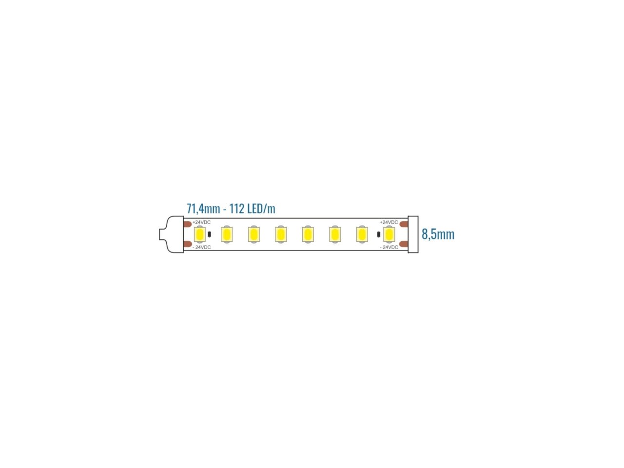 LEF LIGHTING - STRIP LED 2835 24V 10W 3000°K 1000LM IP65