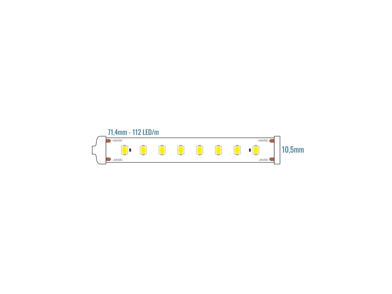 LEF LIGHTING - STRIP LED 2835 24V 10W 4000°K 1180LM IP68