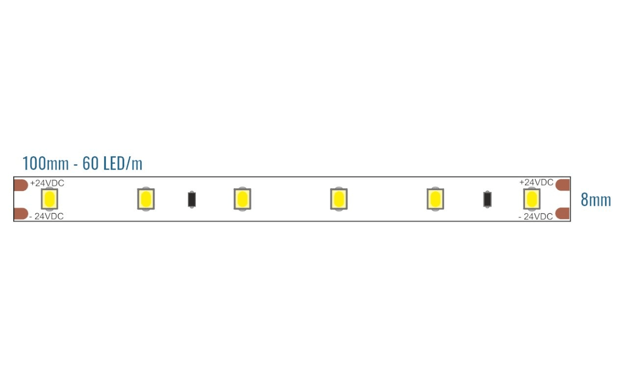 LEF LIGHTING - STRIP LED 2835 ESSENTIAL 24V 4,8W 3000°K 540LM IP20