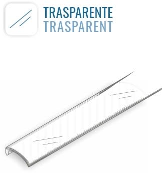 LEF LIGHTING - COVER 01 TRASPARENTE 2M PC per profilo IN07/IN14/IC01/AP01/AP02/AP03
