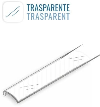 LEF LIGHTING - COVER 01 TRASPARENTE 2M PC per profilo IN07/IN14/IC01/AP01/AP02/AP03