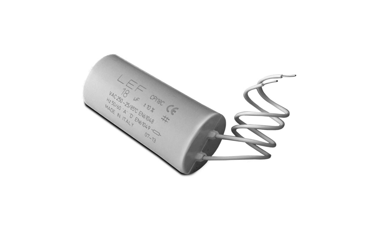 LEF LIGHTING - CONDENSATORE DI RIFASAMENTO PER ILLUMINAZIONE 20µF 250Vac con cavi 18cm