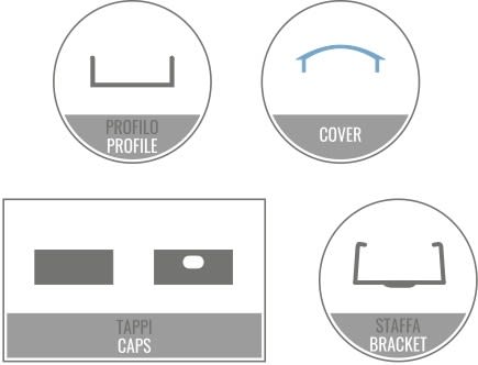 LEF LIGHTING - KIT 2M AP01 + OP01 + TAPPI + STAFFE