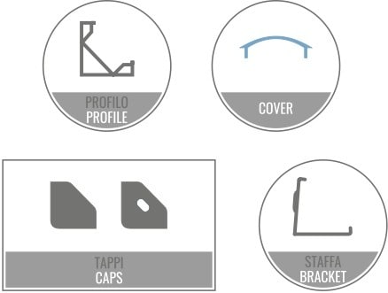 LEF LIGHTING - KIT 2M AP03 + OP01 + TAPPI + STAFFE