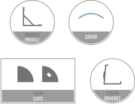 LEF LIGHTING - KIT 2M AP04 + OP03 + TAPPI + STAFFE