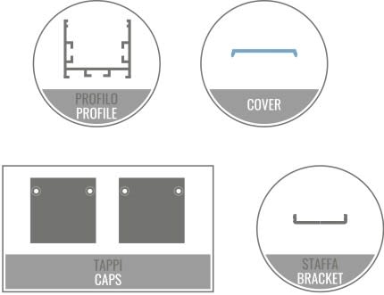LEF LIGHTING - KIT 2M AS02 + PR10 + TAPPI + STAFFE