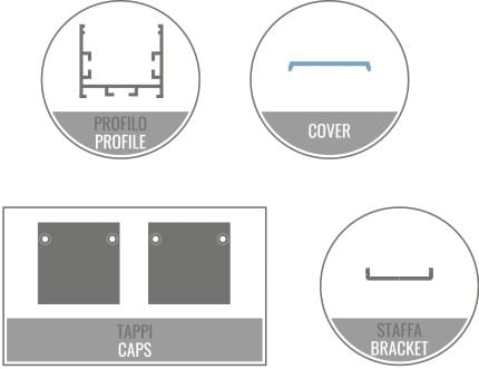 LEF LIGHTING - KIT 2M AS02 + PR10 + TAPPI + STAFFE
