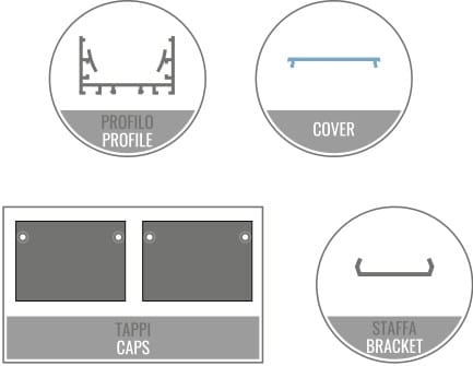 LEF LIGHTING - KIT 2M AS03 + OP13 + TAPPI + STAFFE