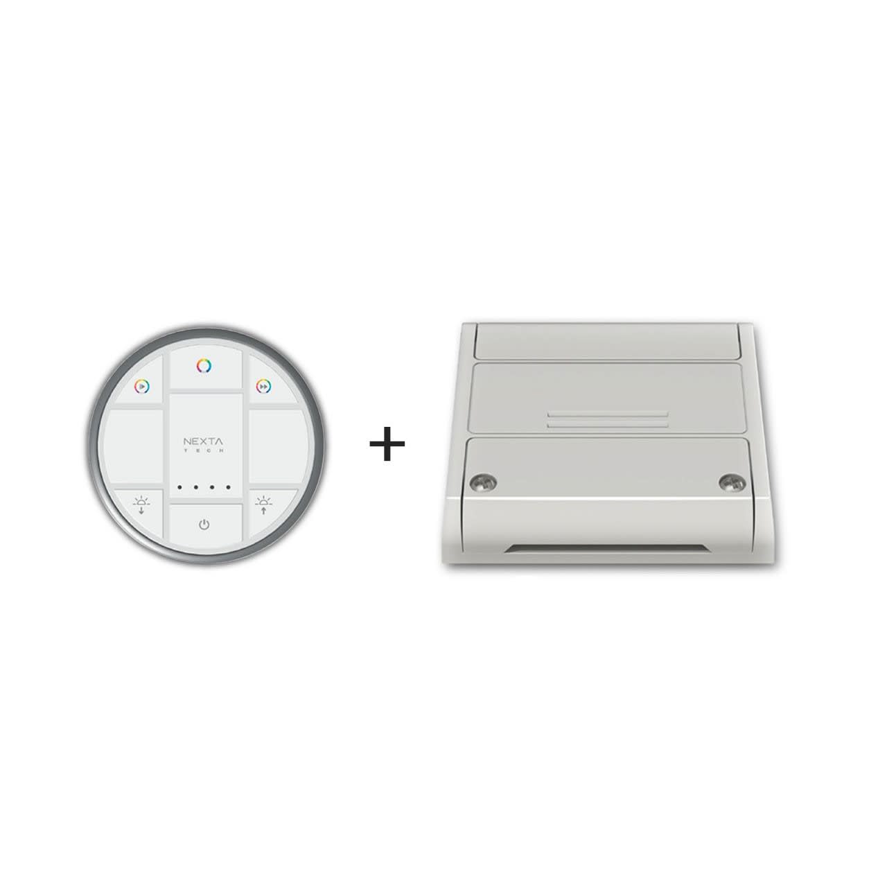 LEF LIGHTING - KIT RGBW RADIO 12-24VDC 5A DESIGN COMPOSTO DA: 1 x HB80-1C + 1 x PLANO-V5/RGBW