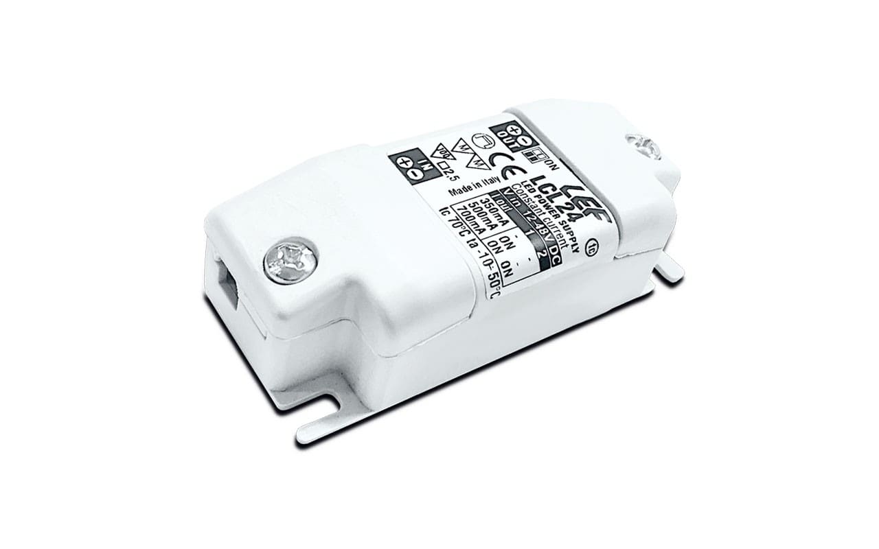 LEF LIGHTING - CONVERTITORE TENSIONE COSTANTE-CORRENTE COSTANTE 12-24-48Vdc 350/500/700mA Dimm