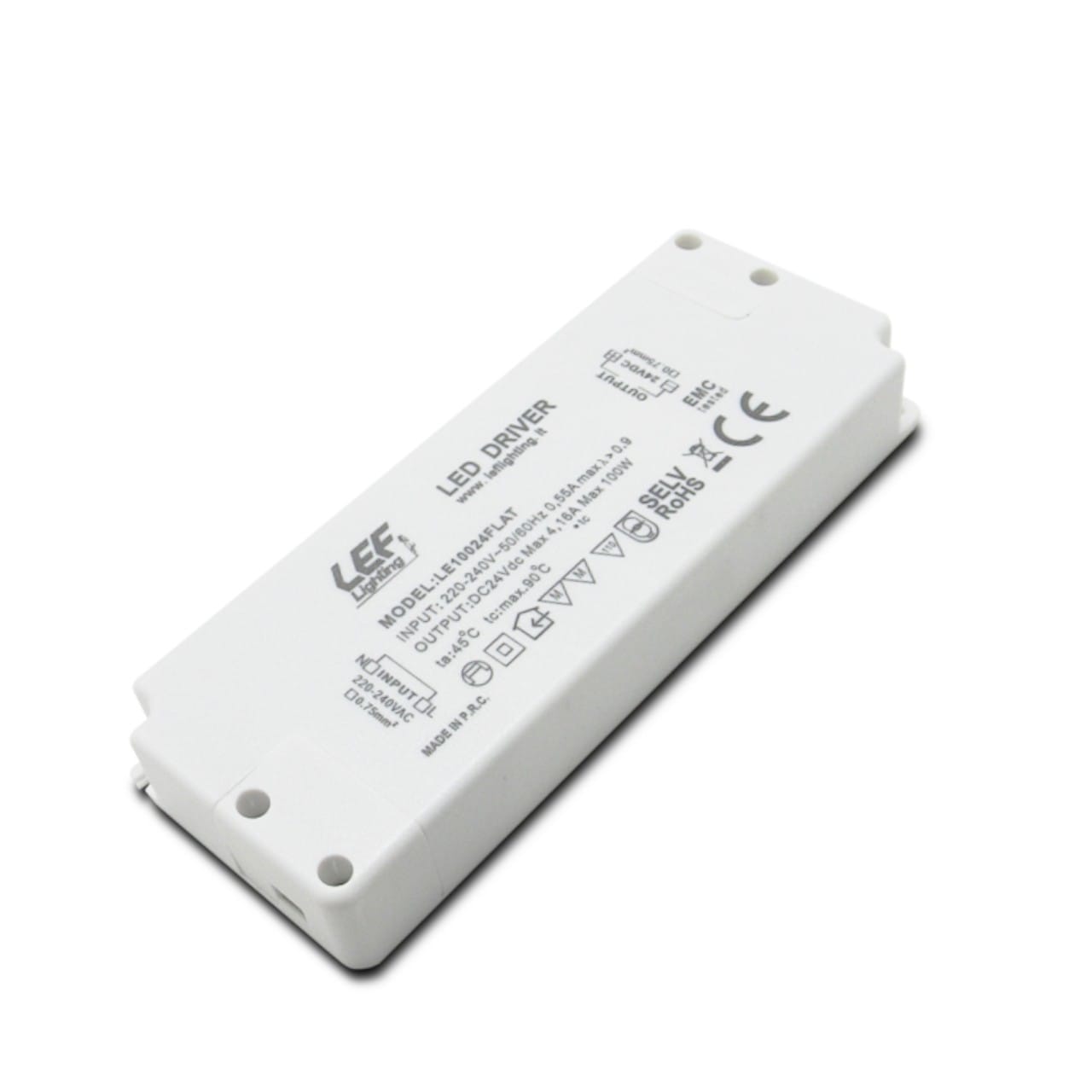 LEF LIGHTING - ALIMENTATORE LED TENSIONE COSTANTE 100W 24VDC FLAT IP20 ON/OFF