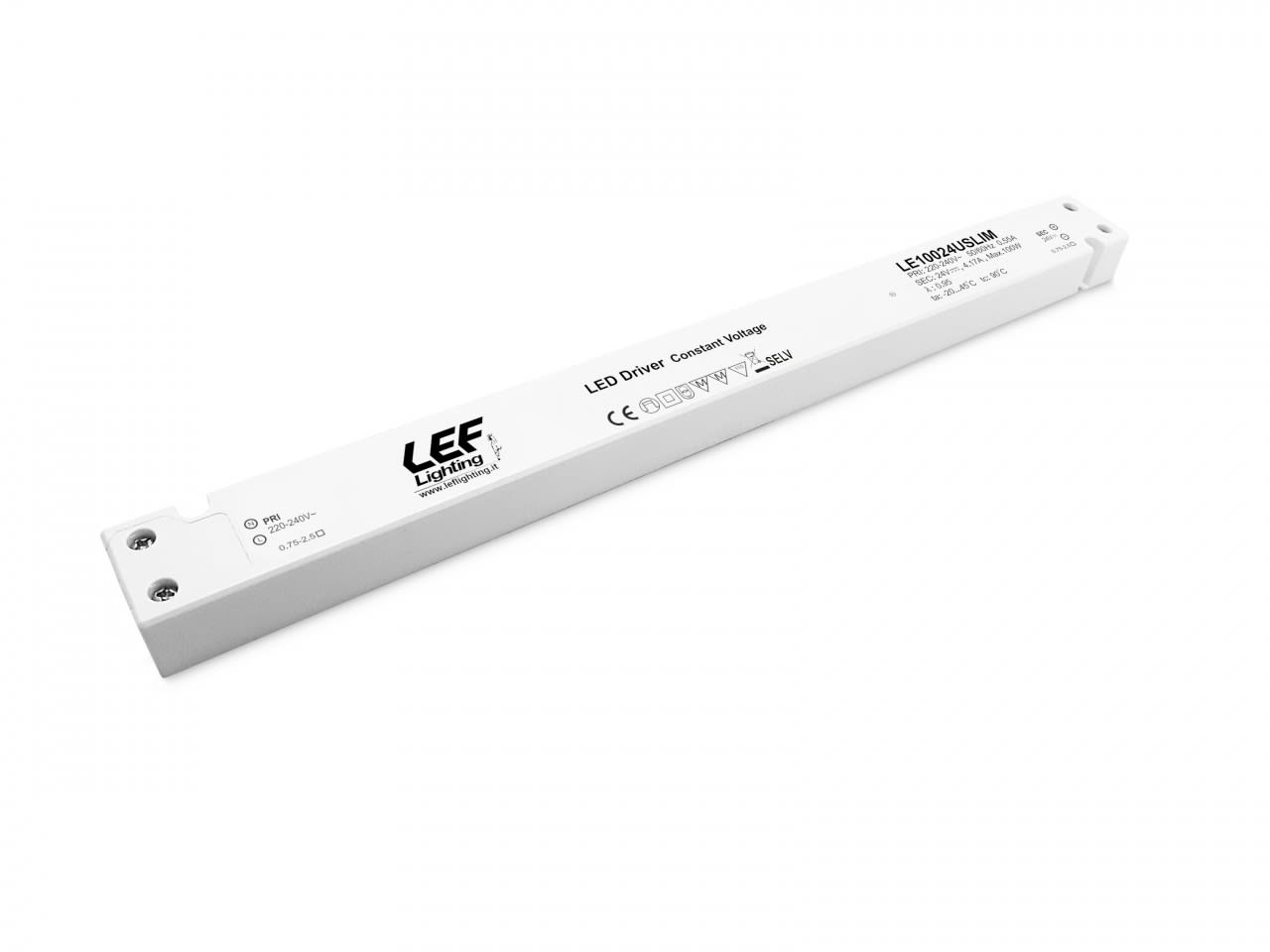 LEF LIGHTING - ALIMENTATORE LED TENSIONE COSTANTE 100W 24VDC ULTRASLIM IP20 ON/OFF LE10024USLIM