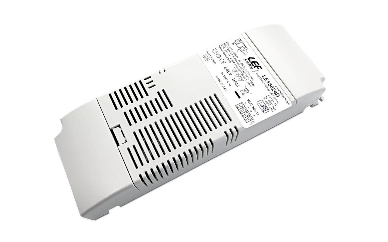 LEF LIGHTING - ALIMENTATORE LED TENSIONE COSTANTE 150W 24VDC IP20 DIMMERABILE PULSANTE/DALI LE15024D