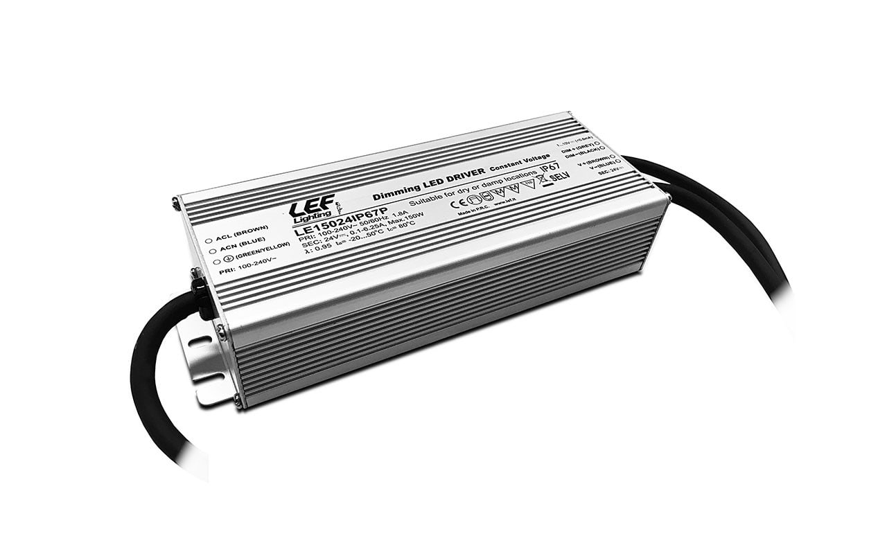 LEF LIGHTING - ALIMENTATORE LED TENSIONE COSTANTE 24Vdc 150W IP67 Dimmerabile 1-10V