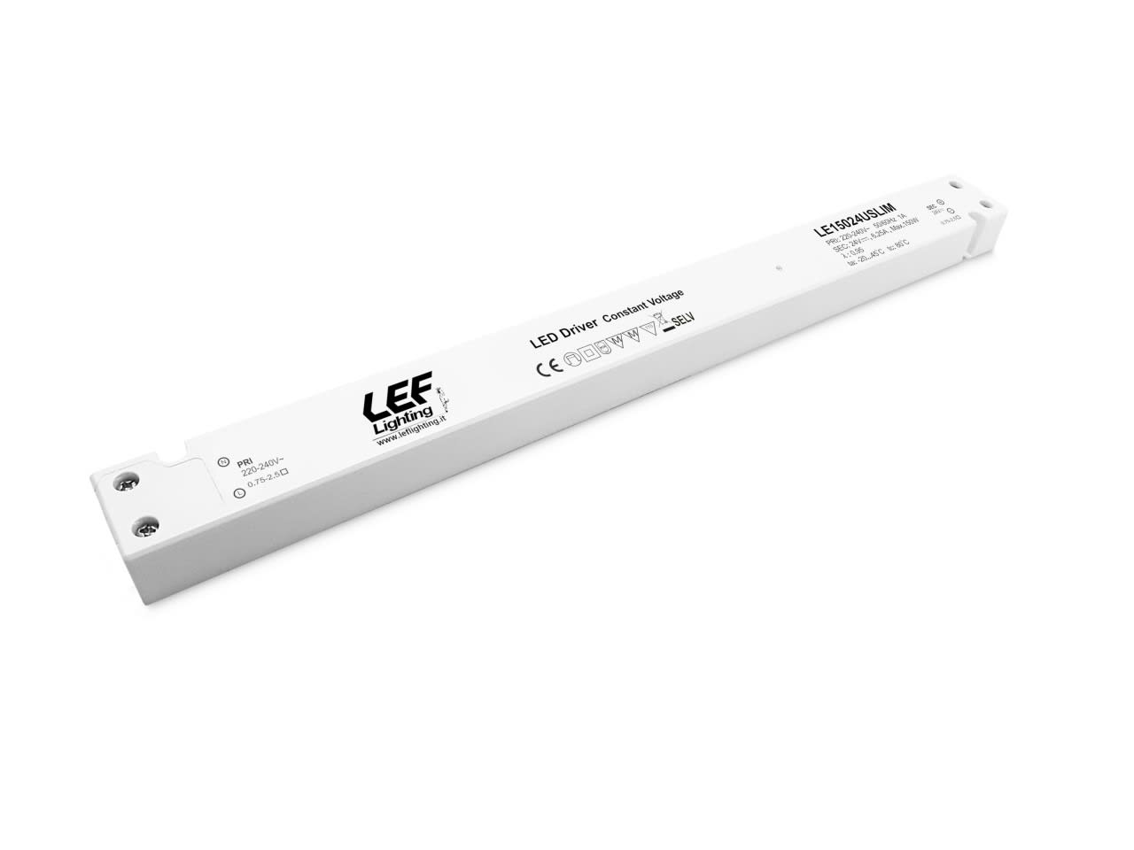 LEF LIGHTING - ALIMENTATORE LED TENSIONE COSTANTE 150W 24VDC ULTRASLIM IP20 ON/OFF