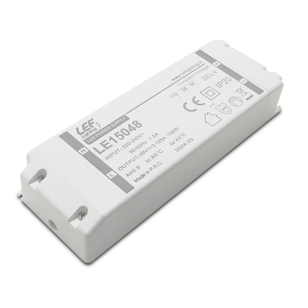 LEF LIGHTING - ALIMENTATORE LED TENSIONE COSTANTE 150W 48Vdc IP20 ON/OFF LE15048