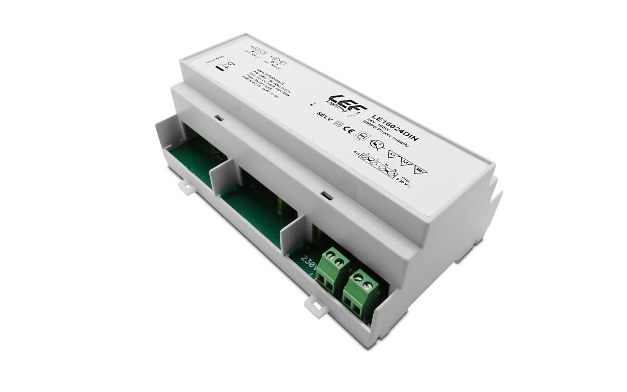 LEF LIGHTING - ALIMENTATORE LED TENSIONE COSTANTE 160W 24Vdc PER GUIDA DIN 9
