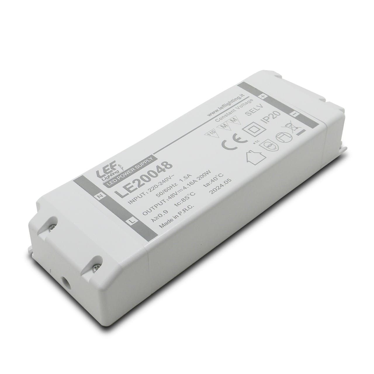 LEF LIGHTING - ALIMENTATORE LED TENSIONE COSTANTE 200W 48Vdc IP20 ON/OFF